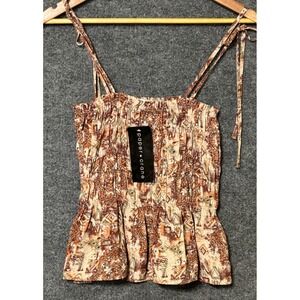 Paper Crane Womens Size M Casual Top Spaghetti Strap Tube Top Geometric Pattern